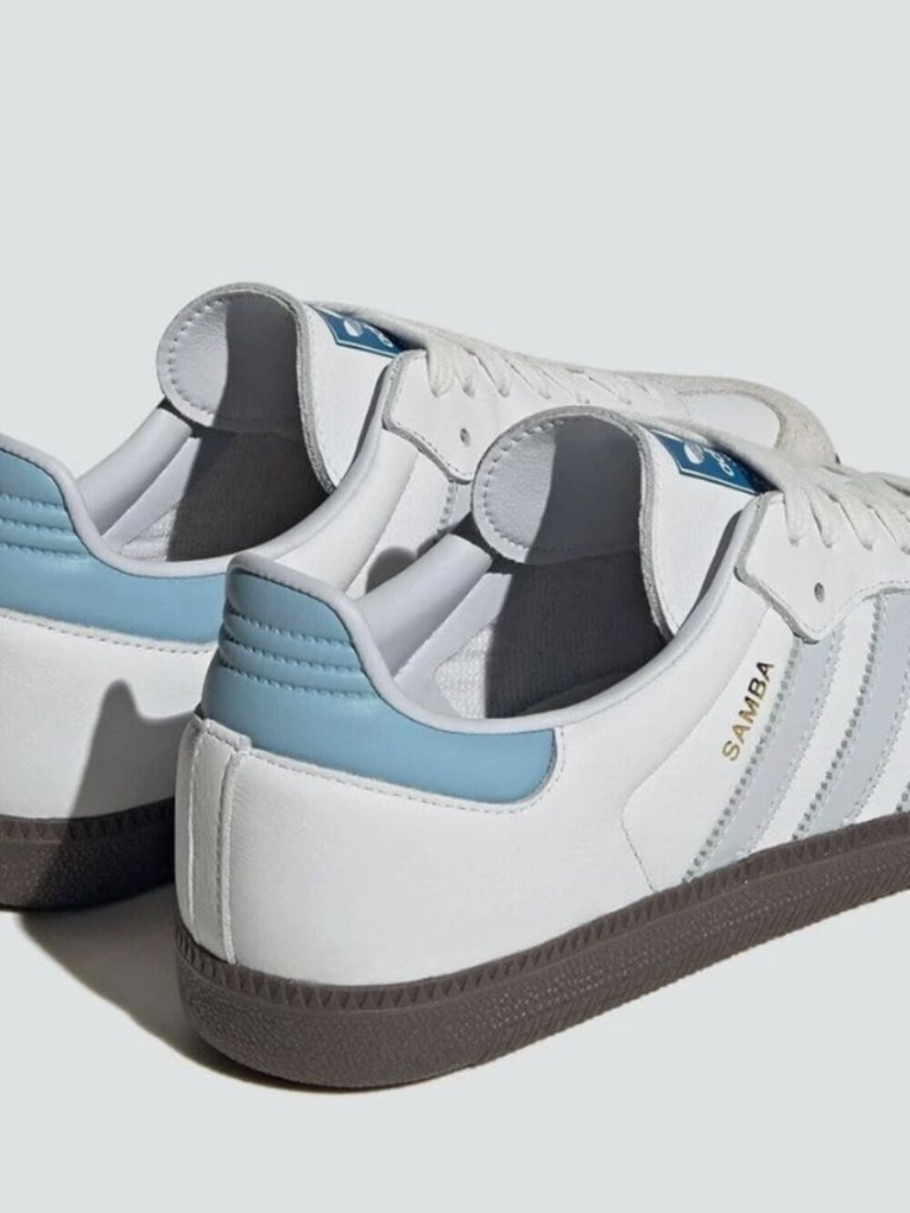 adidas SAMBA OG Sneakers in White-Halo Blue - Picture 4 of 13